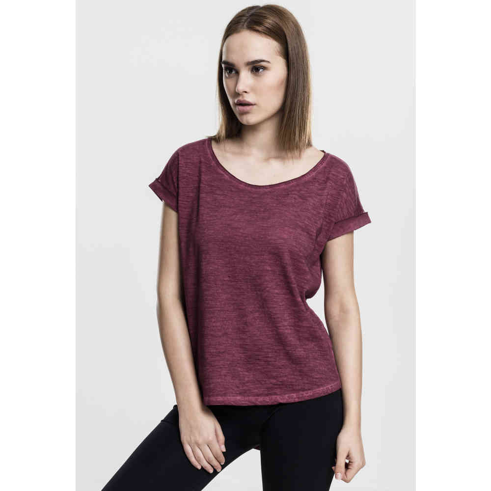 Urban Classics - Shaped Spray Dye Shirt - Rouge